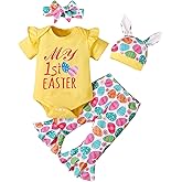 MoryGooder Baby Girl My 1st Easter Outfit Infant Easter Bell Bottom Outfit
