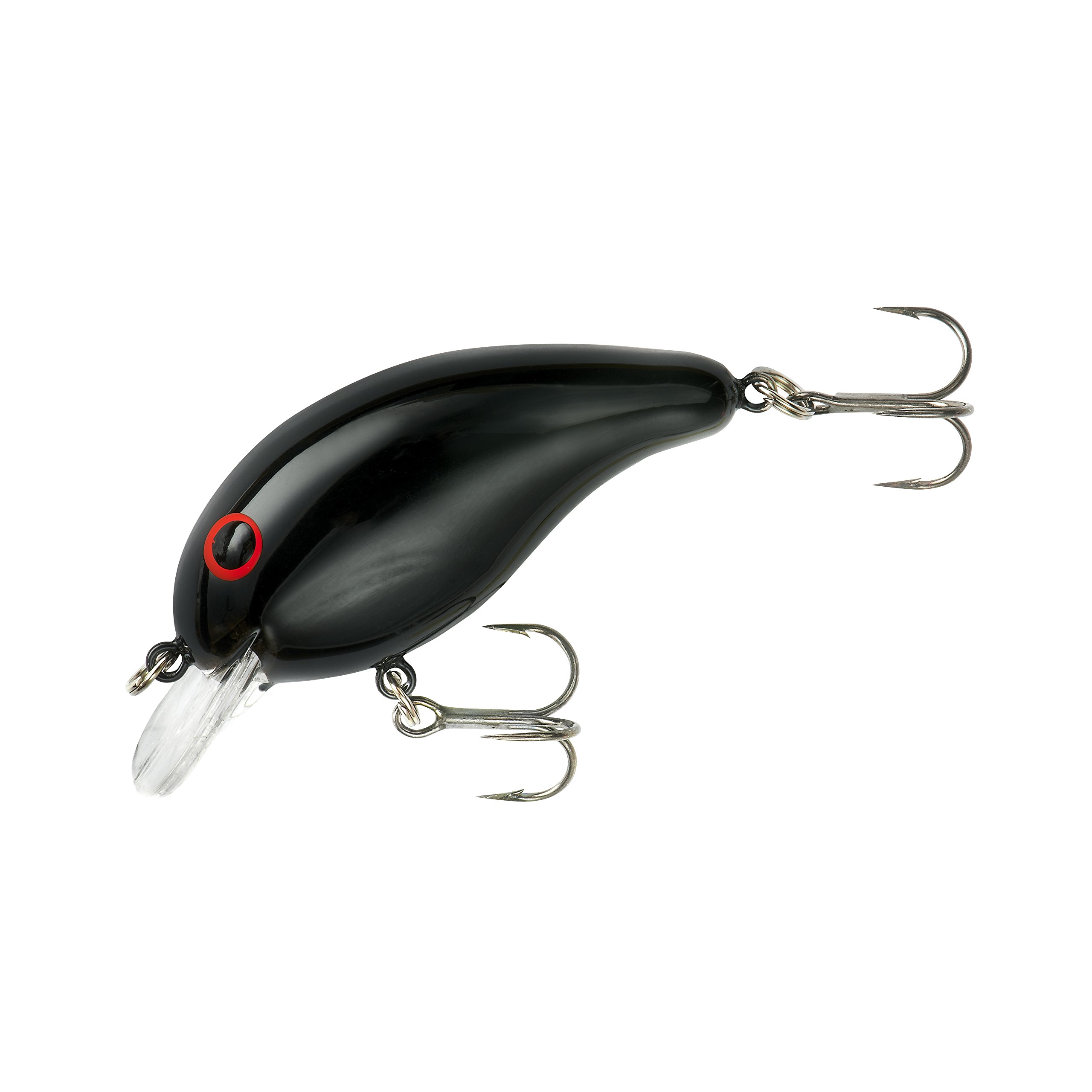 BANDIT LURES Series 100 Crankbait Bass Fishing Lures, 2", 1/4 oz, Solid  Black