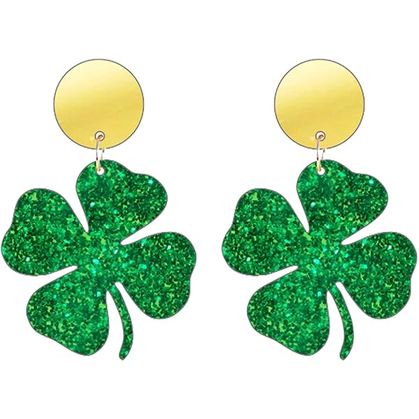 Lucky Mama Shamrock Dangle Earrings - St. Patrick's Day Earrings - Glowforge
