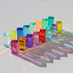Rainbow Crystal Acrylic Strip Blocks Rectangle