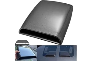 NATGIC Universal Car Air Flow Decorative Intake Hood Scoop Turbo Bonnet Vent Cover (Carbon Fiber)