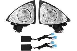 Acouto Car Rotating Tweeter 7 Color 3D Door Tweeters for Car Audio with LED Ambient Lighting Replacement for S‑Class W222 201