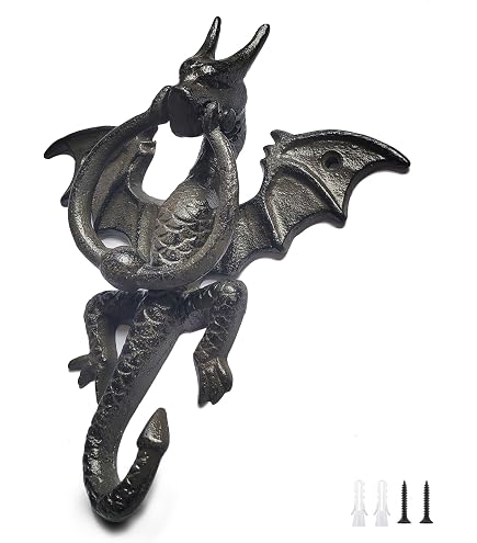 Amazon.com: Gothic Dragon Door Knocker Cast Iron Finish : Tools