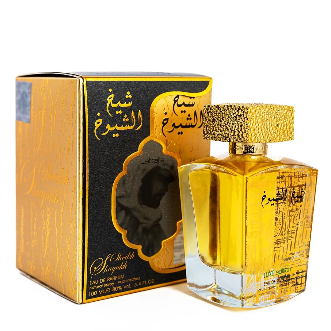 Lattafa Sheikh Al Shuyukh Luxe Edition Eau de Parfum Spray for Unisex, 3.4 Ounce