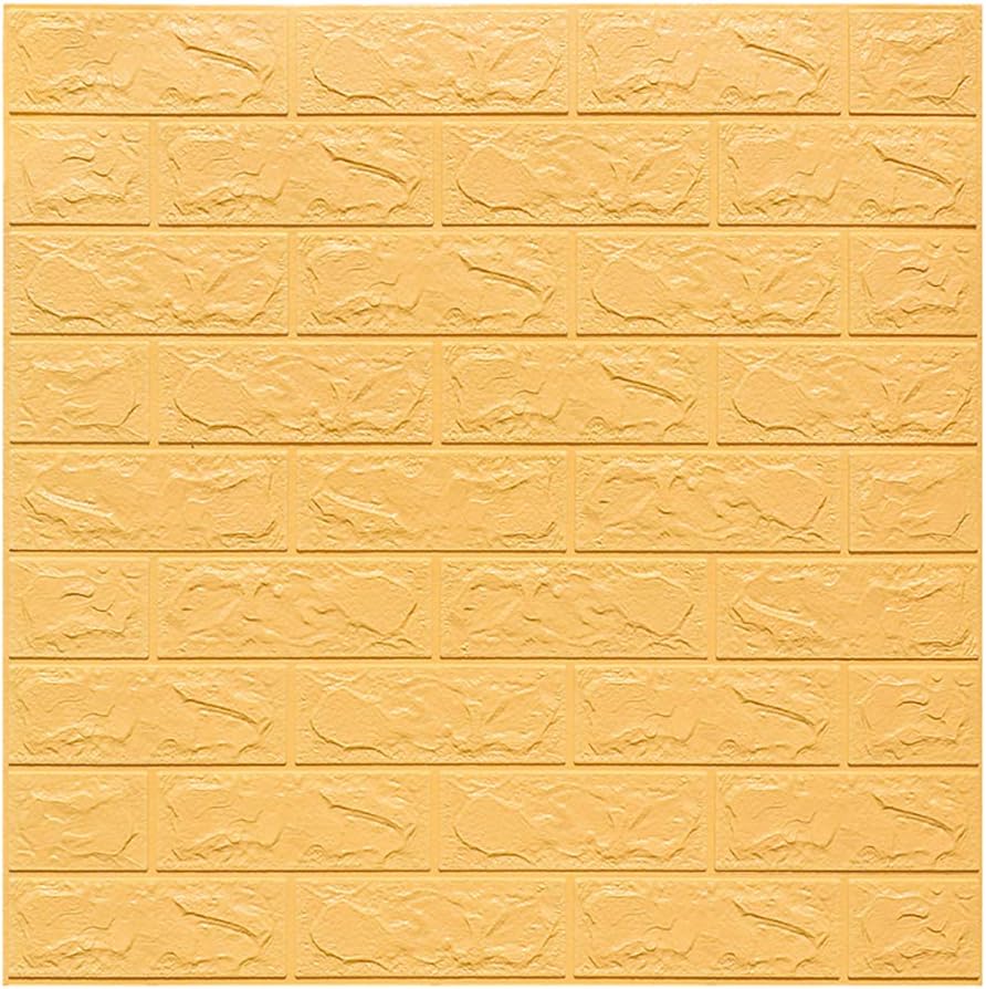 Amazon Co Jp 3d壁紙レンガパターン3dステレオウォールステッカー77 70 Cm自己接着diy Pe発泡子衝突回避寝室の幼稚園の家の装飾に適しています Color ターメリック Size 2 Pieces ホーム キッチン