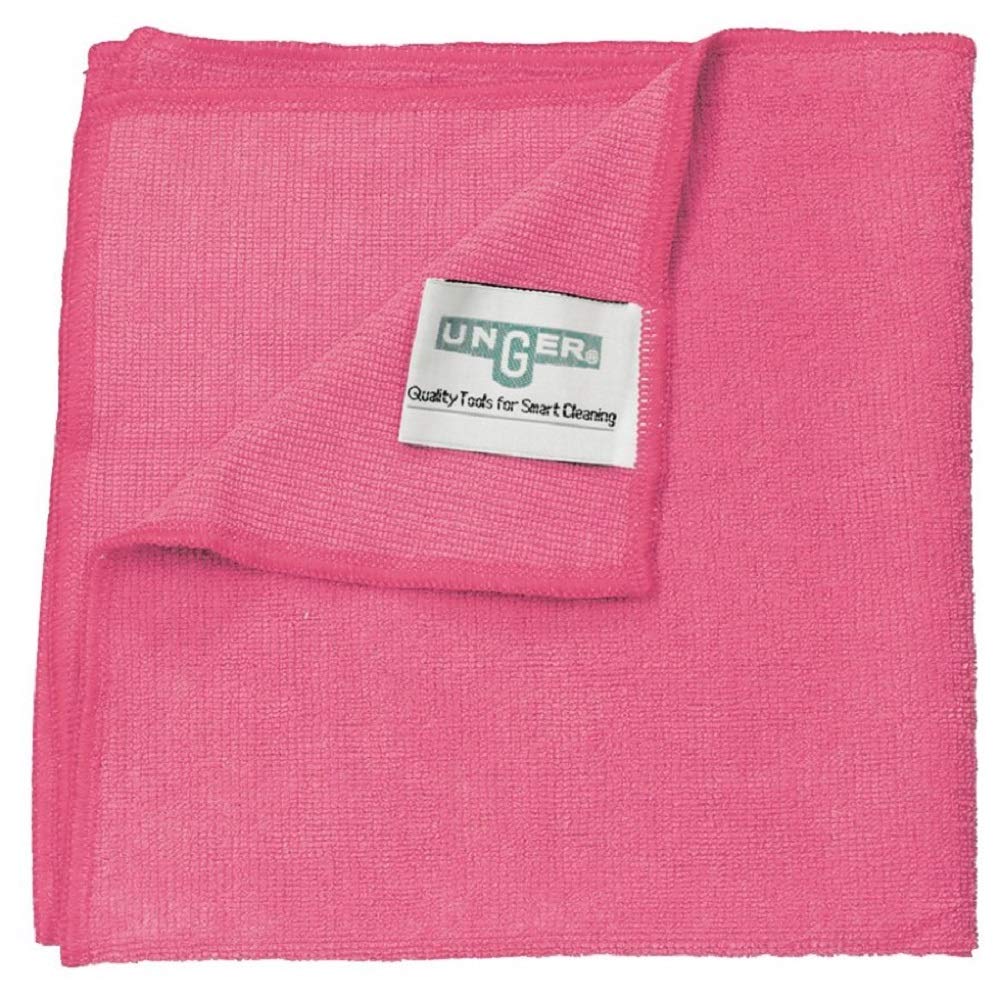 Unger MF40R Smartcolor Microwipe 4000 Microfiber Cleaning Cloth, Red