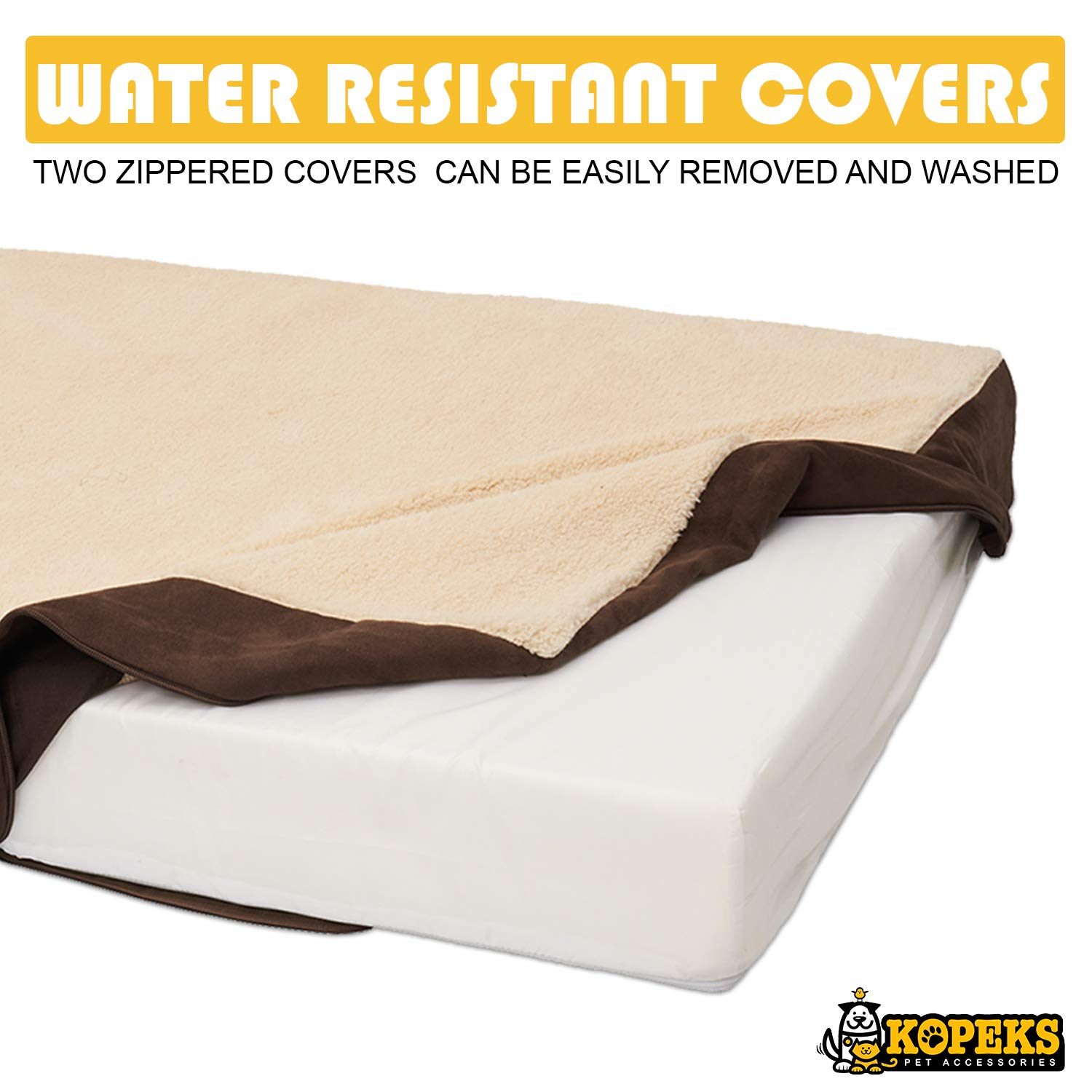 7inch Thick High Grade Orthopedic Memory Foam Dog Bed With Pillow and