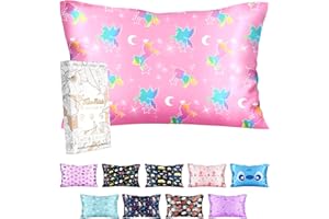 Miss Adola Silk Pillowcase for Kids - 30 x 20 Inches Queen Size Mulberry Silk Pillow Case with Zipper Cute Cartoon Kawaii Teens Girls Boys Pillowcase for Hair and Skin, Colorful Unicorn