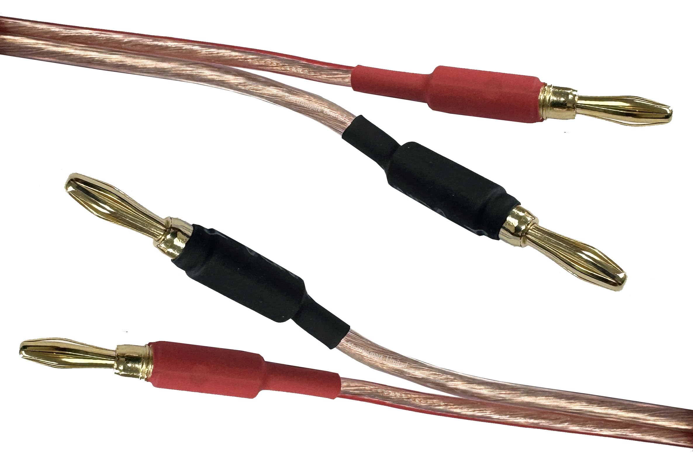 electrosmart 5m Speaker Cable with Fitted 4mm Banana Plug Connectors 14 AWG Transparent Wire