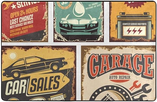 ZUL Badematte Badteppich, Kunst Auto Service Garage Funk Style Highway