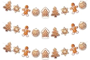 KINGZONE Gingerbread Merry Christmas Party Banner Decorations-Gingerbread Christmas Hanging Party Decorations Tree Ornaments Christma Bunting Banner for Xmas Holiday Party Supplies Decor Kids, Boys, Girls