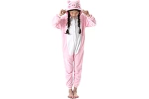SimZoo Kids Animal Onesie Pajamas, 3-13 Years Boy and Girls Cosplay Costume Sleepwear, One-Piece Unisex Homewear