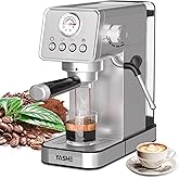 YASHE Espresso Machines, Upgraded 1350W Espresso Maker with Milk Frother Steam Wand and 37.2oz Removable Water Tank, 20 Bar S