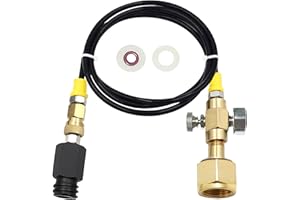 EDSUMEY 60in New Upgraded CGA320 Co2 Tank adapter connects directly to the soda machine, Adapter for TR21-4 Soda Water Machine Compatible with Fizzi/One Touch/JET/Aqua Fizz/Soda Maker (with Pressure Gauge)