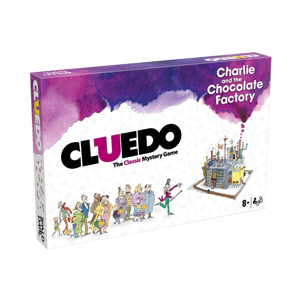 Winning Moves Charlie and the Chocolate Factory Cluedo Mystery Board Game, Play with Charlie Bucket, Veruca Salt and the Oompa-Loompas, Discover the secret's of Wonka's factory, fors ages 8 plus