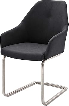 Mobel Ideal Schwingstuhl Set 2x Stuhl Mita In Blau Schwarz Beige Oder Grau Armlehnstuhl Mit Esszimmerstuhl Edelstahl Geburstet Amazon De Kuche Haushalt