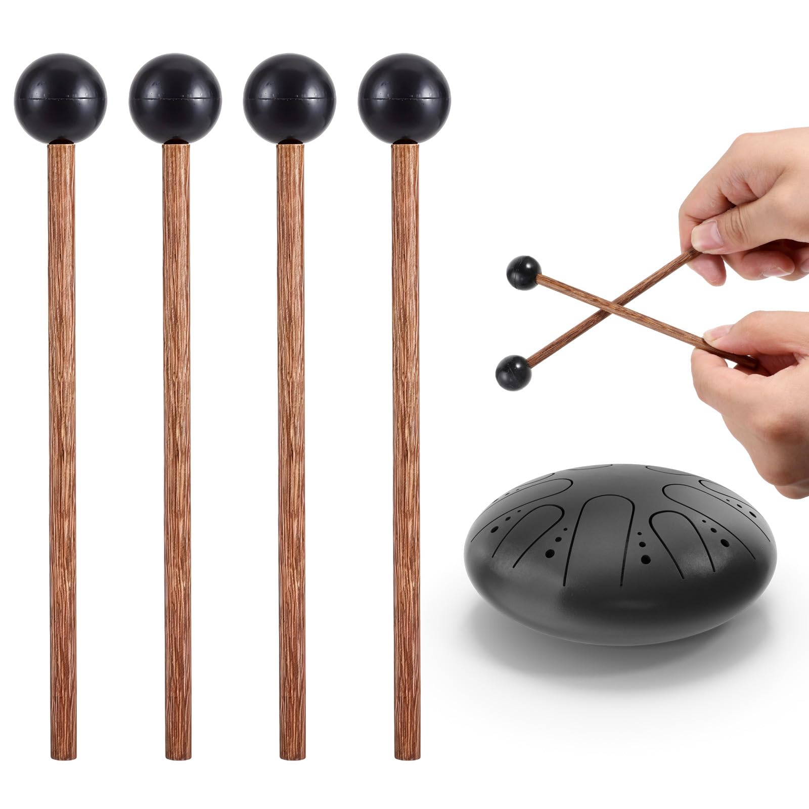 Photo 1 of 2Pairs Drum Mallets, 5.9-Inch Small Mallets Percussion, Children's Rubber Xylophone-Mallets Drumsticks, Percussion Sticks Accessories