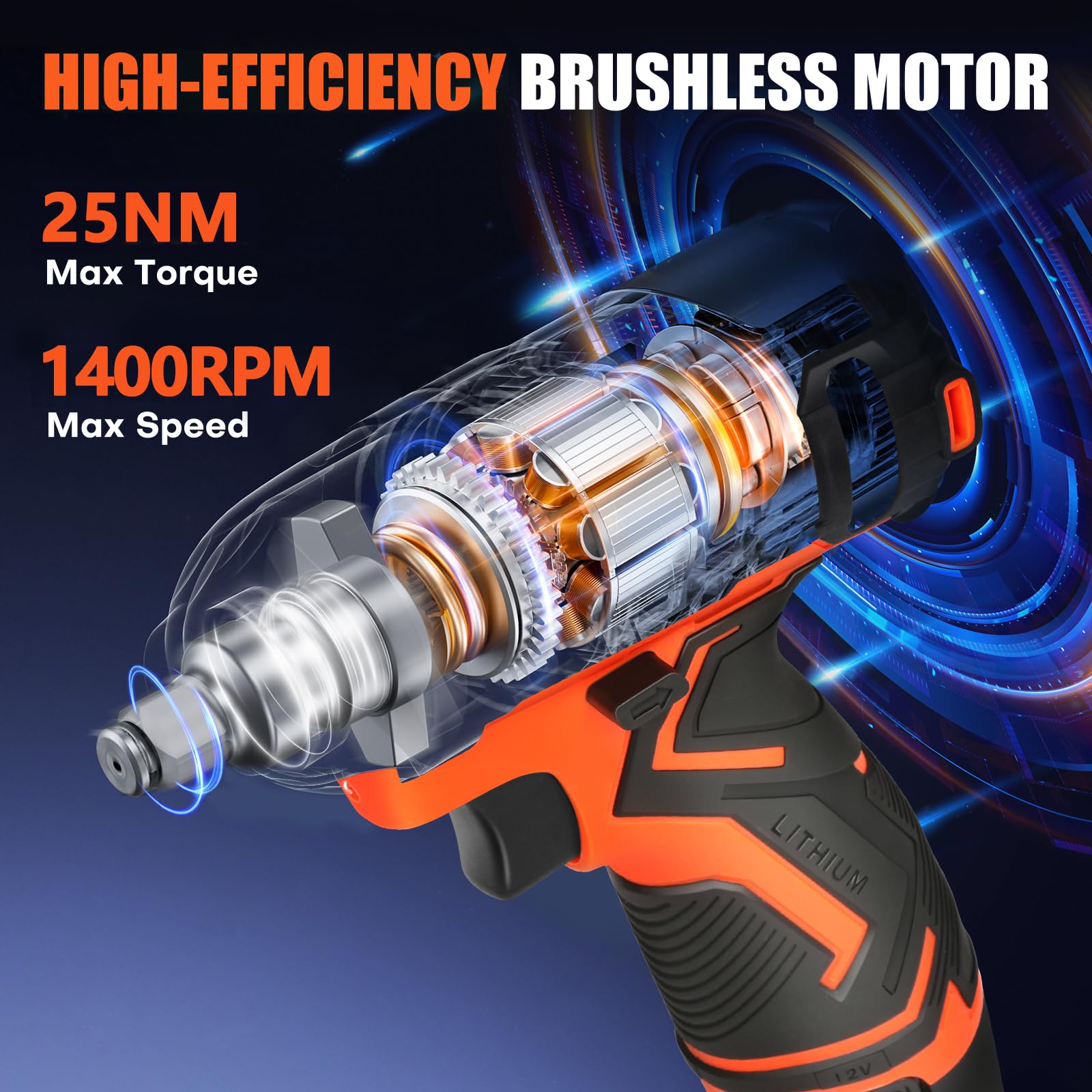 12v Drill Driver Set,Cordless Drill with Battery and Charger,LED Tools Kit,25+1 Torque Setting and 43pcs Bits