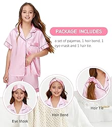 ALHAVONE Kids Girl Pajama Set with Headband