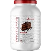 Metabolic Nutrition | Protizyme | 100% Whey Protein Powder | High Protein, Low Carb, Low Fat with Digestive Enzymes, 24 Essential Vitamins and Minerals | Chocolate Cake, 2 Pound