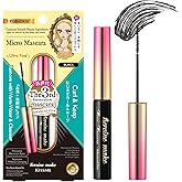 Heroine Make by KissMe Mini Mascara Black, Waterproof Mascara Volume and Length with Ultra-Fine Brush for Precise Application, Hypoallergenic & Long-Lasting, Smudge-Proof Lashes, Made in Japan 1 EA