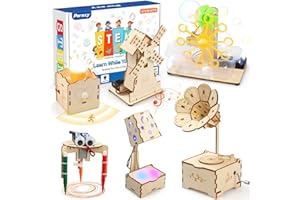 Poraxy STEM Kits for Kids Age 8-10-12, 6 in 1 Science Kits, Wooden 3D Puzzles, Toys for Ages 8-13, Building Projects Crafts Model Kits, Birthday Gifts for Boys Girls Ages 7 8 9 10 11 12 13 Years Old