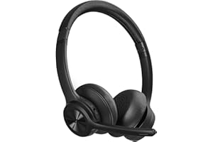 EKVANBEL Bluetooth Headset V5.2, Wireless Headphones with Noise Cancelling Microphone, On Ear Wireless Headset for Cell Phones Laptop Computer