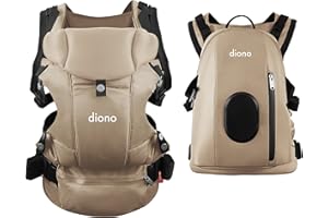 Diono Carus Complete 4-in-1 Baby Carrier with Detachable Backpack, Front Carry & Back Carry, Newborn to Toddler up to 33 lb / 15 kg, Sand