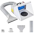 CO-Z Airbrush Spray Booth with Exhaust Fan, Portable Paint Spray Booth for Airbrushing with 3 LED Lights, Turntable and Extension Hose, Hobby Spray Booth Kit for Painting Model Car Craft