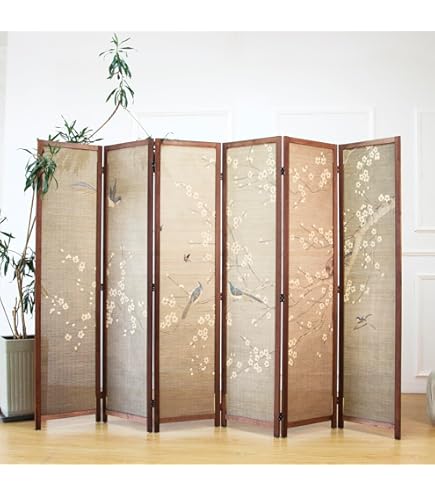 Amazon.com: MyGift 6 Panel Room Divider with Bamboo Screen Chinese