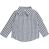 RUGGEDBUTTS® Boys Solid Cotton Long Sleeve Button Down Shirt with Button Tabs