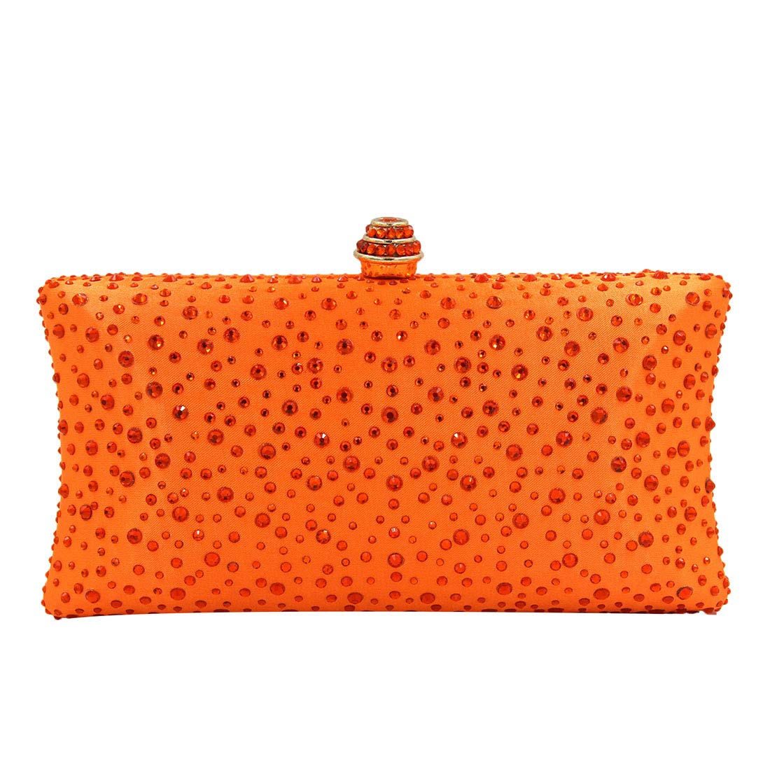 Fashion Womens Glitter Clutch Bag Crystal Diamante Rhinestone Sparkly Evening Bridal Prom Party Handbag Purse (Orange)