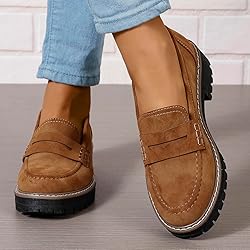 Womens Loafers Shoes Platform Chunky Penny Loafer