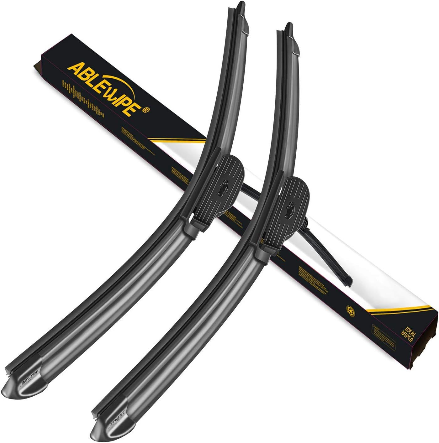Windshield wiper baldes, 26" + 17" Bracketless Beam Wiper U J Hook Windshield Wiper Blades By ABLEWIPE NO. 1932-1 (set of 2)