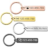 Personalized Keychain With Text Name Engraved Metal Key Chain Gift | Stainless Keychains Steel for Men, Women, Gift