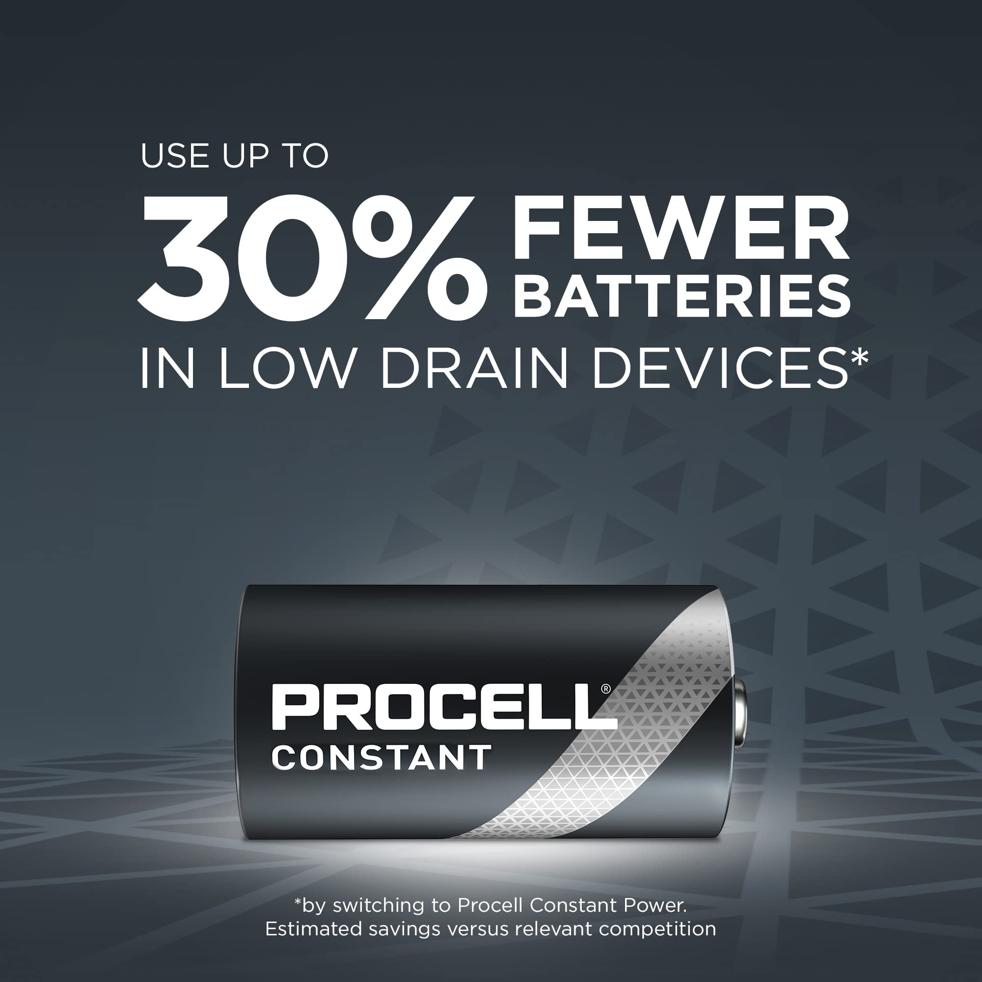 PROCELL Constant D Cell Long-Lasting Alkaline Batteries (72 Pack), 10-Year Shelf Life, Bulk Value Pack for Consistent Moderate Drain Professional Devices