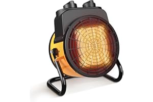 Air Choice Greenhouse Heater with Thermostat, 1500W Outdoor Space Heater, Overheat Protection, 3S Quick Heat, 3 Modes, 90° Tilt, Small Outdoor Heater for Grow Tent, Tabletop, Patio Garage & Indoor Use