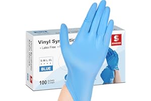 Schneider Vinyl Synthetic Exam Gloves, 4 Mil, Latex Free Disposable Gloves for Medical, Cooking, Cleaning, and Food Prep