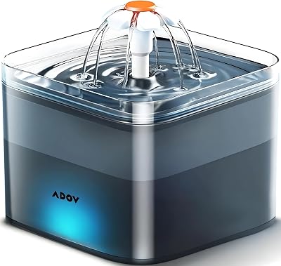 ADOV Cat Water Fountain 2L Automatic Dispenser with Quiet Pump LED Light