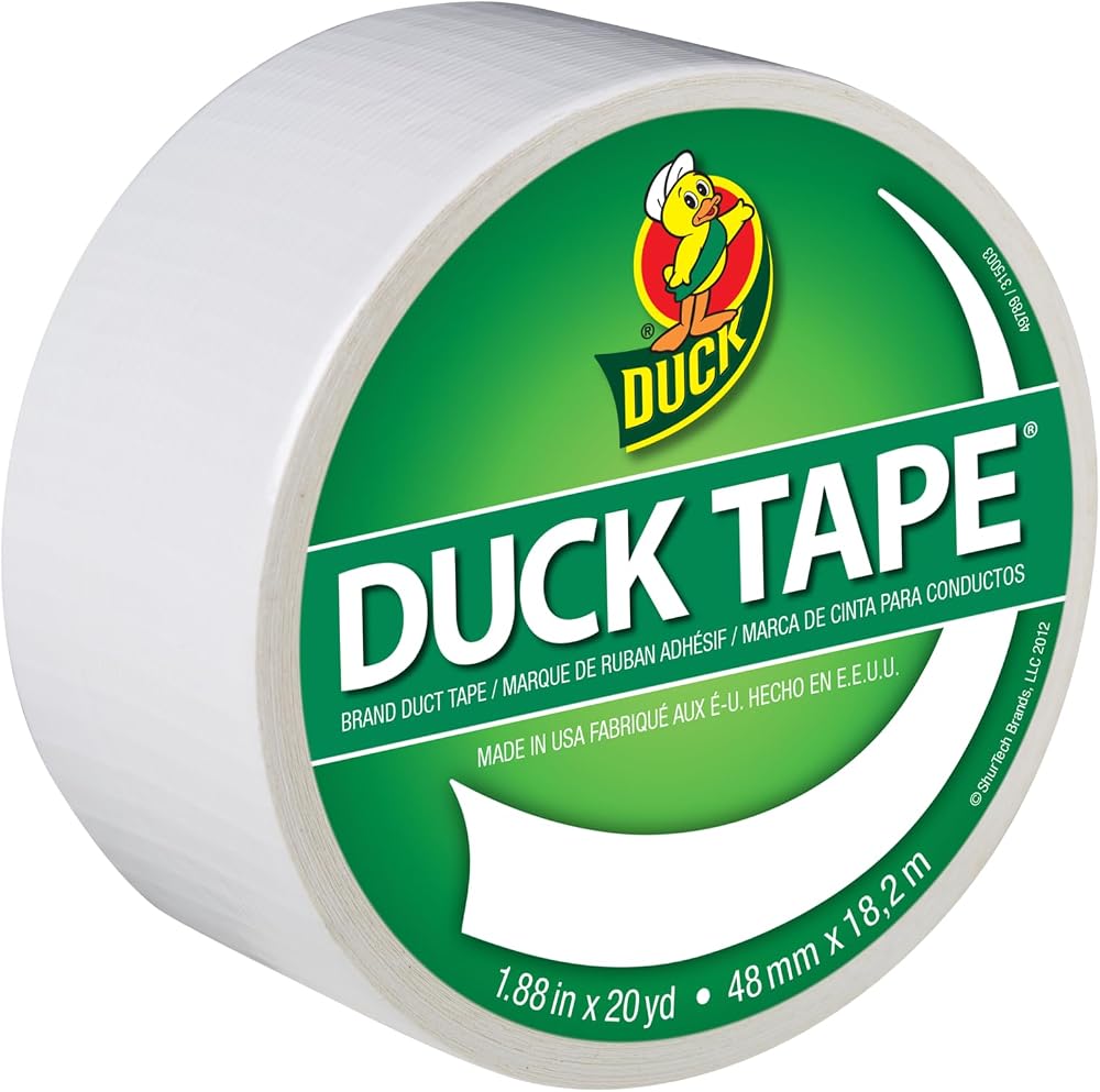 Duck Tape Solid Colours White 48mm x 18.2m Repair Craft Decor