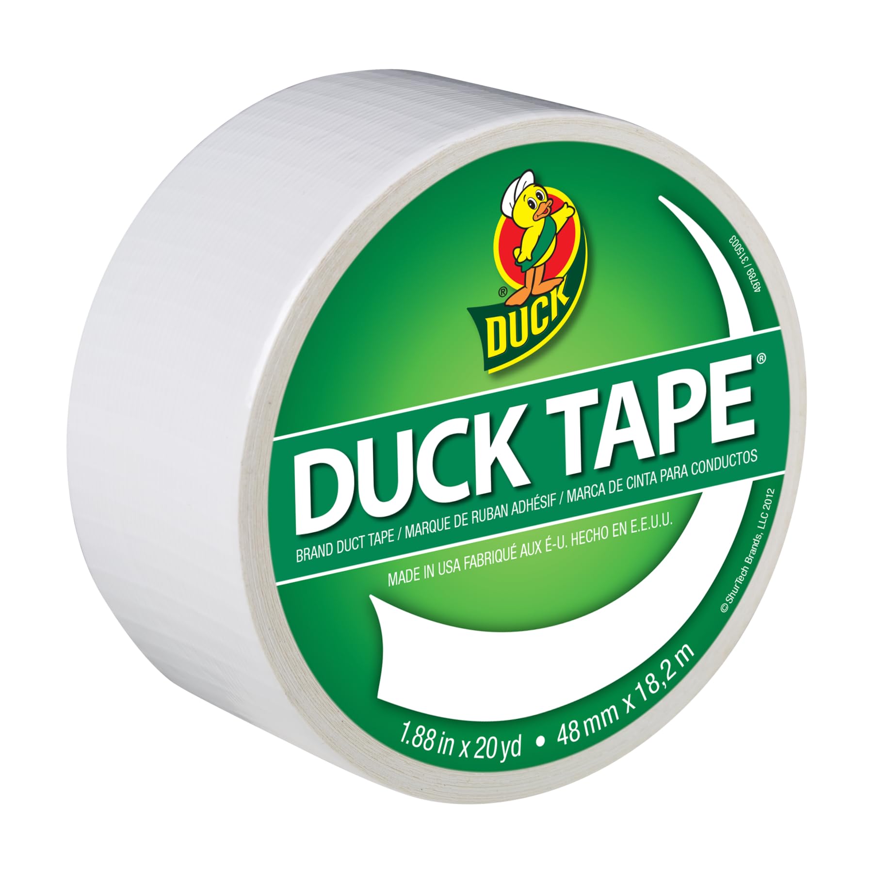 Duck Tape Solid Colours White. Repair, craft, personalise, decorate and educate - 48mm X 18.2m โ image 1
