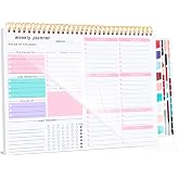 Thboxes Weekly Desk Planner, 8.5x11 In To Do List Notepad, 52 Sheets, Pink | Productivity Organizer Work from Home Essentials, Undated Tear Off Pages, Office, College, School, Student &amp; Teacher Gifts