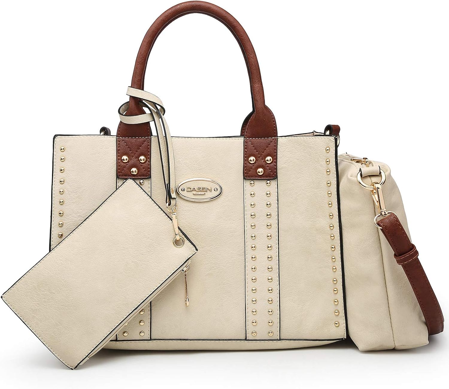 Women Vegan Leather Handbags Fashion Satchel Bags Shoulder Purses Top Handle Work Bags 3pcs Set