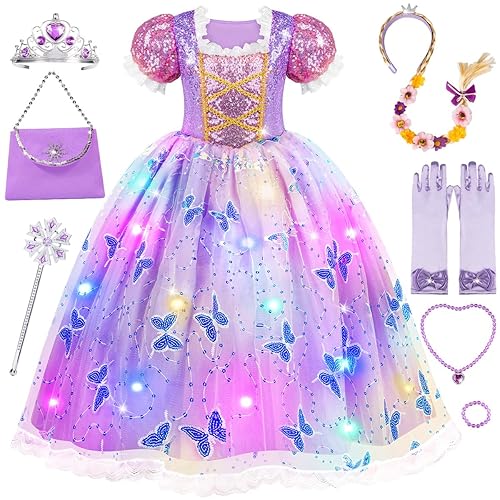Meland Princess Dresses for Girls Light Up Princess Costume for