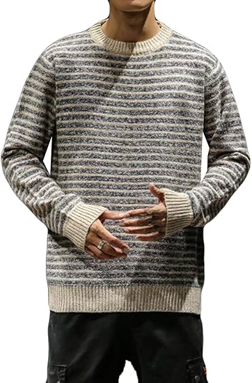 Amazon シジャァーノ セーター メンズ 黒 ニットセーター トップス 綿 快適 ドロップショルダー 秋 ファッション ローゲージ バイカラー メンズ 黒セーター ゆる 秋物 セーター 原宿風 セーター 通販