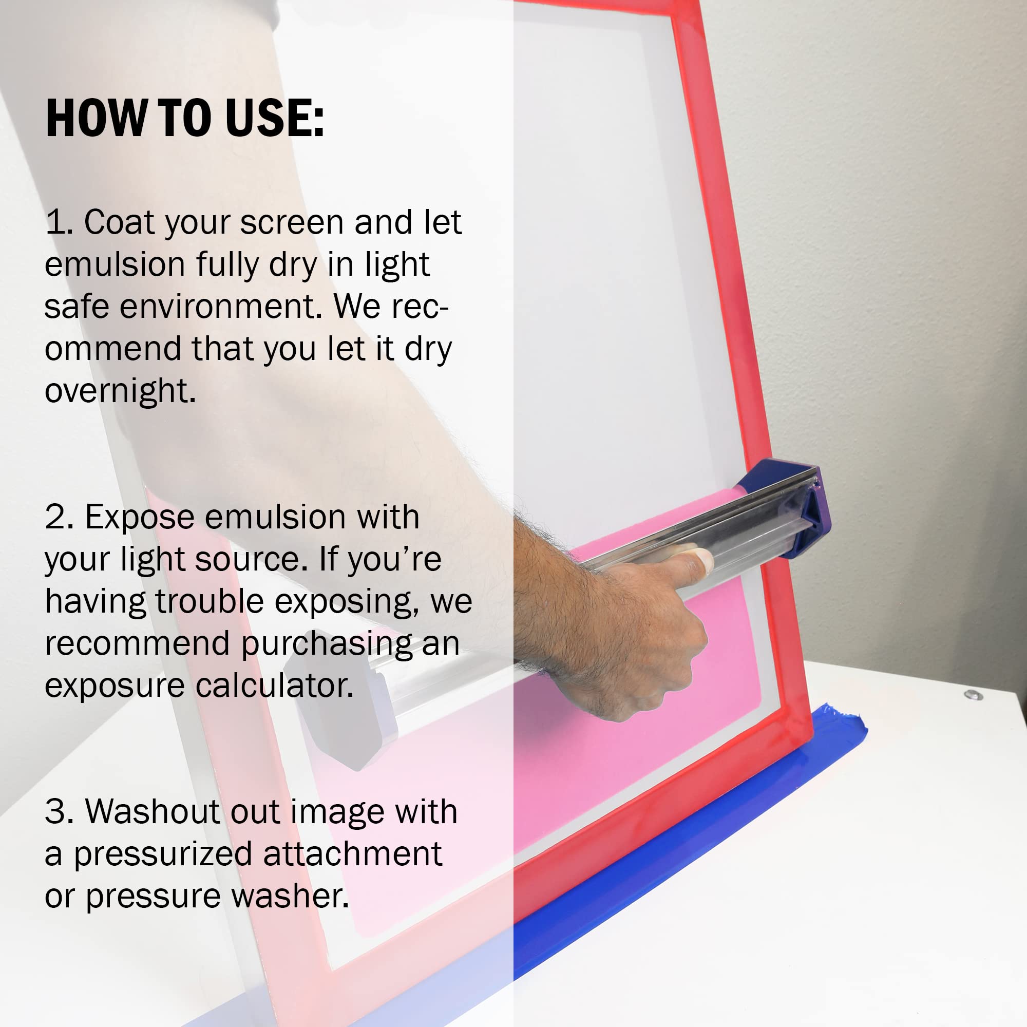 Ecotex DC Pink Screen Printing Emulsion (Pint - 16oz.) - Diazo Required Photo Emulsion for Silk Screens and Fabric - For Plastisol and Water Based Ink, Printing Supplies
