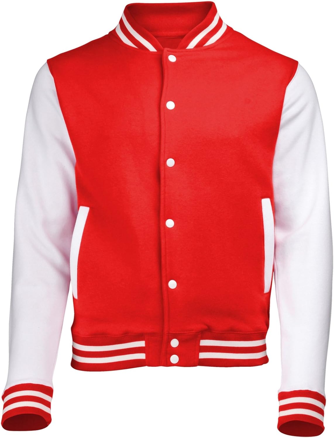 Kids Varsity College Jacket (Fire Red/White) New Premium Unisex