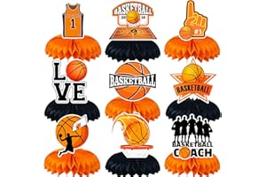 BQK 9 Pcs Basketball Centerpieces Basketball Party Decorations Basketball Table Decorations Basketball Birthday Party Supplies