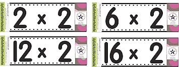 Set of Math Tables from Tables of 2 to 19 with Answers 128 Hard Laminated Cards Gives Xxceptionally Good Results