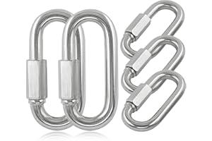 Masendelk 5pcs M12 Quick Link Chain, 1/2 Inch Stainless Steel Quick Links, D Shape Locking Quick Connector - 2500lb Capacity